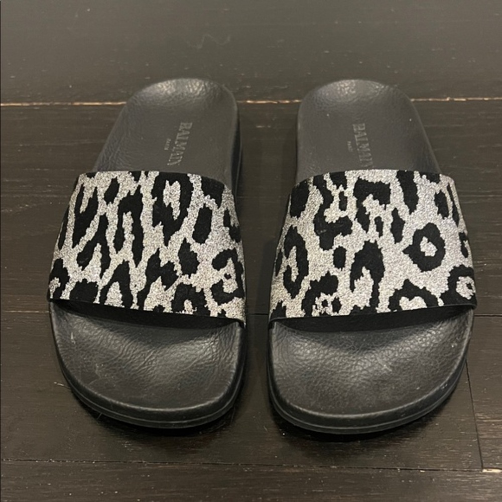 Balmain Black Textured Slides Size 35 - Picture 1 of 6